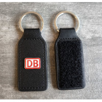 Leder-Schlüsselanhänger Rucksackanhänger DB Deutsche Bahn Logo mit Klett