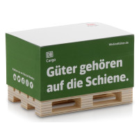 Zettelblock Pad Notizzettel 12x8x6cm auf Holzpalette DB Cargo Zettelblock Pad Notizzettel 12x8x6cm auf Holzpalette DB Cargo