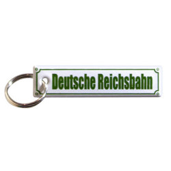 Schlüsselanhänger Gepäckanhänger Emaille Metall Straßenschild Deutsche Reichsbahn 8x2cm