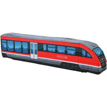 KisFa - Siemens 642 041 Dieseltriebwagen Desiro DB Regio Ep. V-VI verkehrsrot 50 cm lang 3D-Plüschkissen Eisenbahn Plüschzug