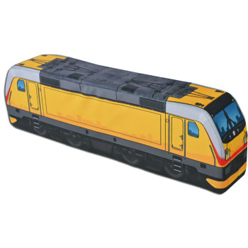KisFa - Bombardier Traxx AC2 BR 145/185 gelb DB 56x9x14cm Elektrolokomotive 3D-Plüschkissen Eisenbahn Plüschzug