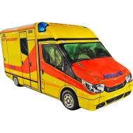 KisFa - Rettungswagen Ambulanz Rettungsdienst gelb orange 46 cm lang 3D-Plüschkissen