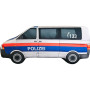 KisFa - Polizei Österreich Kleinbus Streifenwagen 40 cm lang 3D-Plüschkissen