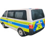 KisFa - deutsche Polizei Kleinbus Streifenwagen blau neongelb weiss 40 cm lang 3D-Plüschkissen