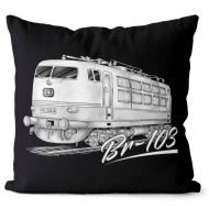Kissen Schwarz "BR 103" Elektrolokomotive DB 40x40 cm
