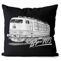 Kissen Schwarz "BR 103" Elektrolokomotive DB 40x40 cm