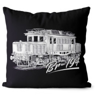 Kissen Schwarz "BR 194" Elektrolokomotive 40x40 cm