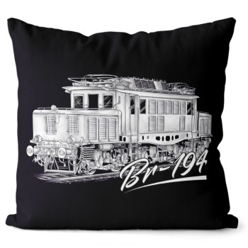 Kissen Schwarz "BR 194" Elektrolokomotive 40x40 cm