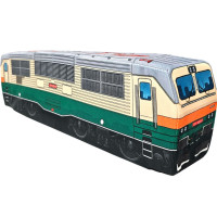 KisFa - Skoda BR 151 023-9 CD beige grün 50x13x8cm Elektrolokomotive 3D-Plüschkissen Eisenbahn Plüschzug