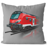 Kissen Grau „Skoda BR 380 DB Regio Doppelstockzug“ 40x40 cm