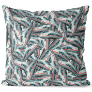 Kissen Grau flächendeckende kleine Motive vom „ICE 3“ 40x40 cm