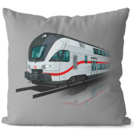 Kissen Grau „BR 4110 Stadler KISS IC Doppelstocktriebwagen“ 40x40 cm