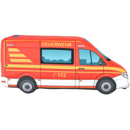 KisFa - Mercedes Benz Sprinter Feuerwehr Rettungswagen Ambulanz 41 cm lang 3D-Plüschkissen