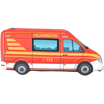 KisFa - Mercedes Benz Sprinter Feuerwehr Rettungswagen Ambulanz 41 cm lang 3D-Plüschkissen
