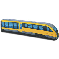 KisFa - Siemens Dieseltriebwagen Desiro Classic gelb 50cm lang 3D-Plüschkissen Eisenbahn Plüschzug