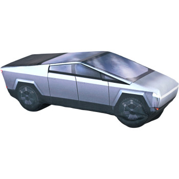 KisFa - SUV Tesla Cybertruck silbergrau 40 cm lang 3D-Plüschkissen