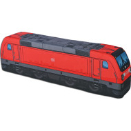 KisFa - Bombardier Traxx AC2 BR 145/185 rot DB 56x9x14cm Elektrolokomotive 3D-Plüschkissen Eisenbahn Plüschzug