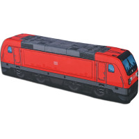 KisFa - Bombardier Traxx AC3 BR 147/187 rot DB 56x9x14cm Elektrolokomotive 3D-Plüschkissen Eisenbahn Plüschzug