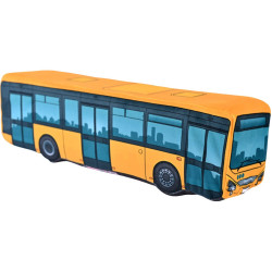 KisFa - Stadtbus IVECO Urbanway gelb 39 cm lang 3D-Plüschkissen
