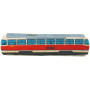 KisFa - Tram Strassenbahn 6230 rot beige 52x12x7cm 3D-Plüschkissen Eisenbahn Plüschzug