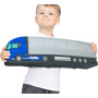 KisFa - LKW Sattelzug Planenauflieger grau blau Truck 3D-Plüschkissen 60x15x10cm Kissen