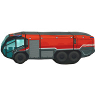 KisFa - Rosenbauer Panther Flughafen Feuerwehr rot 43x14x12 cm 3D-Plüschkissen