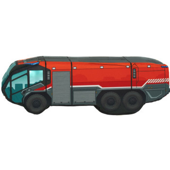 KisFa - Rosenbauer Panther Flughafen Feuerwehr rot 43x14x12 cm 3D-Plüschkissen