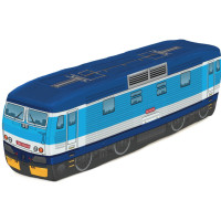 KisFa - Skoda BR 362 052-3 CD blau 50x13x8cm Elektrolokomotive 3D-Plüschkissen Eisenbahn Plüschzug