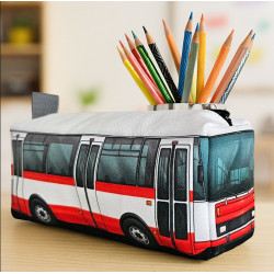 Federmäppchen Federtasche Penal Bus Stadtbus weiß rot