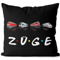 Kissen Schwarz „Züge“ 40x40 cm Kissen Schwarz „Züge“ 40x40 cm