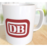 Tasse Kaffeebecher mit rotem "DB" - Keks (Deutsche Bundesbahn) Keramik 500ml Tasse Kaffeebecher mit rotem "DB" - Keks (Deutsche Bundesbahn) Keramik 500ml