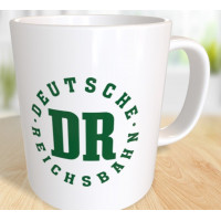 Tasse Kaffeebecher "DR - Deutsche Reichsbahn" grün Keramik 500ml Tasse Kaffeebecher "DR - Deutsche Reichsbahn" grün Keramik 500ml