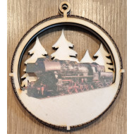 Weihnachtsbaumanhänger Güterzug-Dampflok BR 52 farbig