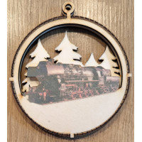 Weihnachtsbaumanhänger Güterzug-Dampflok BR 52 farbig