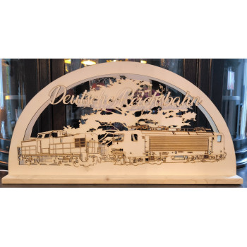 Eisenbahn-Schwibbogen BR 143 und V100 Ost/203/298 - 70cm lang Eisenbahn-Schwibbogen BR 143 und V100 Ost/203/298 - 70cm lang