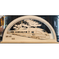 Eisenbahn-Schwibbogen BR 411 ICE 3 Schnellzug - 70cm lang