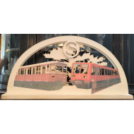 Eisenbahn-Schwibbogen Berliner S-Bahn BR 475 und 485 farbig - 60cm lang