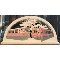 Eisenbahn-Schwibbogen Berliner S-Bahn BR 475 und 485 farbig - 60cm lang