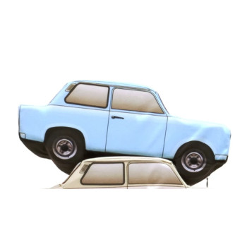 KisFa - Trabant 601 Limousine PKW 3D-Plüschkissen hellblau 30x12x13cm Kissen