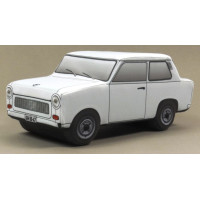 KisFa - Trabant 601 Limousine PKW 3D-Plüschkissen weiss 30x12x13cm Kissen