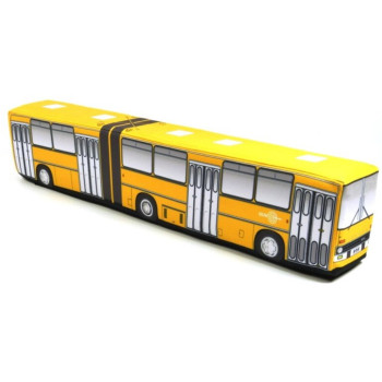 KisFa - Ikarus 280 Gelenkbus orange-gelb Falttüren 60,5 cm lang 3D-Plüschkissen Omnibus