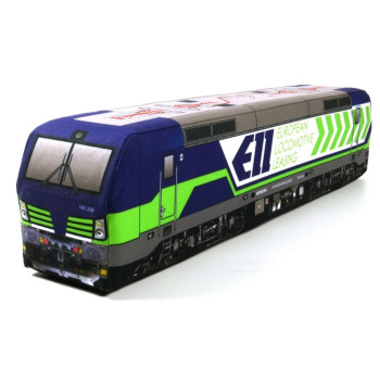 KisFa - E-Lok Siemens Vectron BR 193 208-6 ELL blau-weiss-grün 53 cm lang 3D-Plüschkissen Lokomotive Eisenbahn
