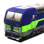 KisFa - E-Lok Siemens Vectron BR 193 208-6 ELL blau-weiss-grün 53 cm lang 3D-Plüschkissen Lokomotive Eisenbahn
