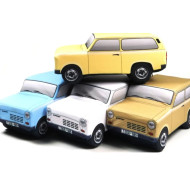 KisFa - Trabant 1.1 Kombi Universal weiss Plüschkissen 30x12x13cm Kissen