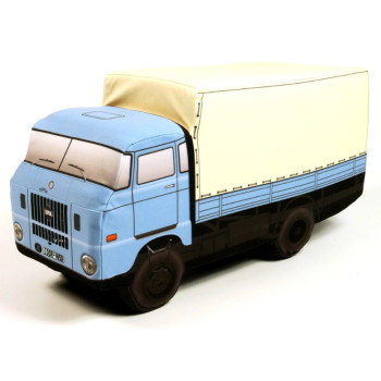 KisFa - IFA W50L Plane Pritsche hellblau 39 cm lang 3D-Plüschkissen LKW