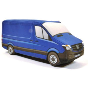 KisFa - Mercedes-Benz Sprinter 13-18 blau Lieferwagen 41 cm lang 3D-Plüschkissen Transporter