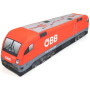 KisFa - E-Lok Siemens EuroSprinter/Taurus 1116 021-5 ÖBB 54 cm lang 3D-Plüschkissen Lokomotive Eisenbahn