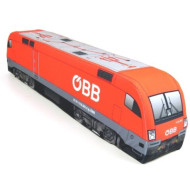 KisFa - E-Lok Siemens EuroSprinter/Taurus 1116 021-5 ÖBB 54 cm lang 3D-Plüschkissen Lokomotive Eisenbahn