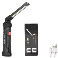 Taschenlampe S005-B knickbar drehbar Handleuchte LED Weiss / Rot abblendbar USB wiederaufladbar Powerbank magnetisch