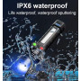 Taschenlampe Handleuchte LED Weiss / Rot / Gelb abblendbar USB-C wiederaufladbar wasserdicht IPX6